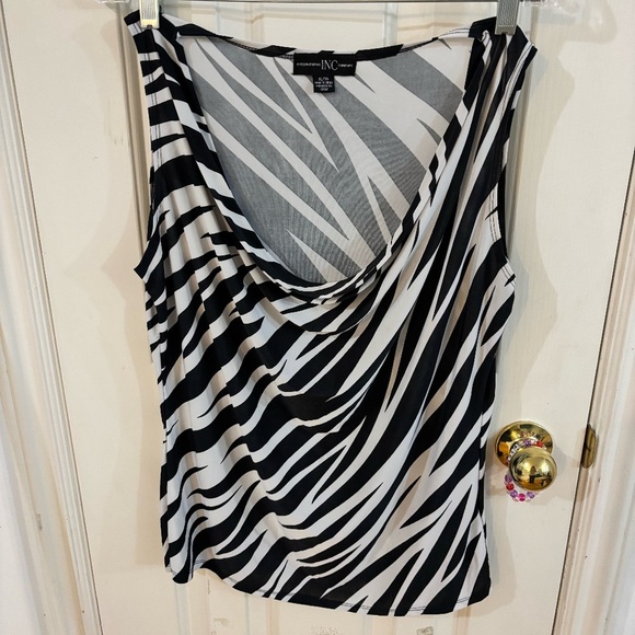 Tops - y2k 90s cowl zebra print shirt